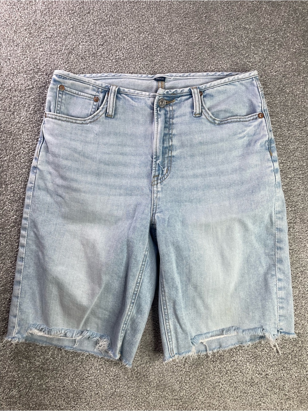 American Eagle Dreamy Drape Shorts Women’s 2 Blue High Rise Jort Light Wash